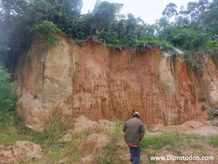 Exploring an outcrop at Kundur Island 